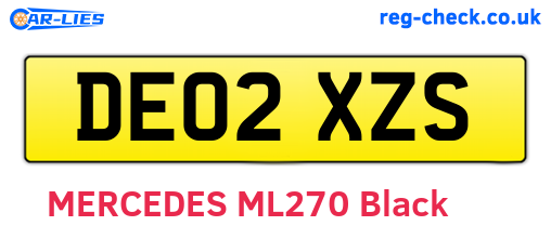 DE02XZS are the vehicle registration plates.