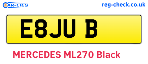 E8JUB are the vehicle registration plates.