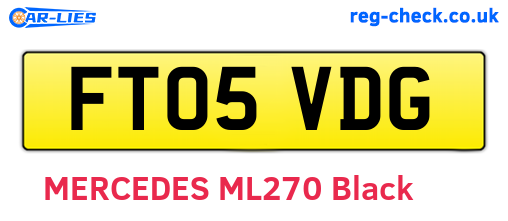 FT05VDG are the vehicle registration plates.