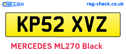 KP52XVZ are the vehicle registration plates.