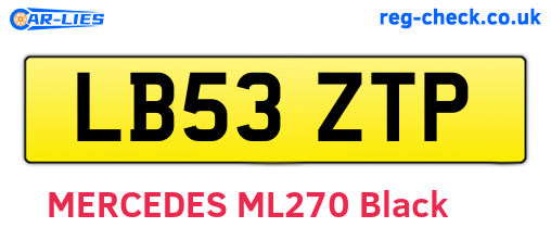 LB53ZTP are the vehicle registration plates.