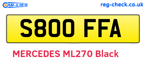 S800FFA are the vehicle registration plates.
