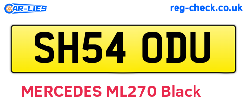 SH54ODU are the vehicle registration plates.