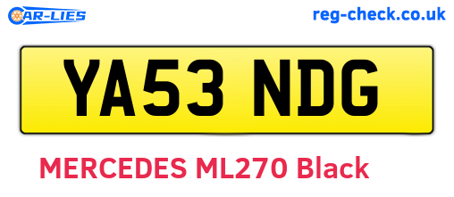 YA53NDG are the vehicle registration plates.