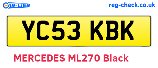 YC53KBK are the vehicle registration plates.