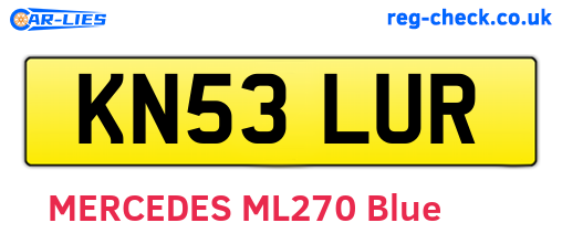 KN53LUR are the vehicle registration plates.