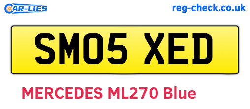 SM05XED are the vehicle registration plates.