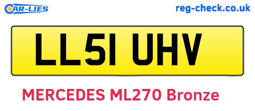 LL51UHV are the vehicle registration plates.