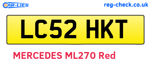 LC52HKT are the vehicle registration plates.