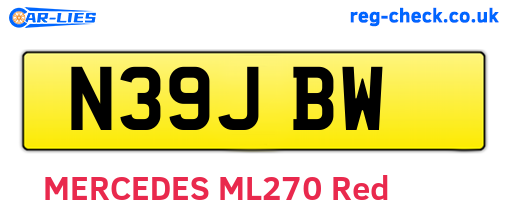 N39JBW are the vehicle registration plates.