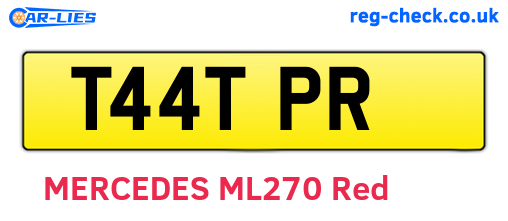 T44TPR are the vehicle registration plates.
