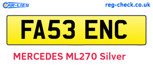 FA53ENC are the vehicle registration plates.