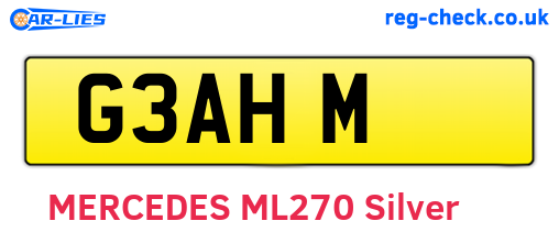 G3AHM are the vehicle registration plates.