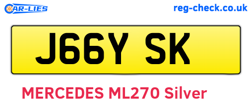 J66YSK are the vehicle registration plates.