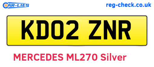 KD02ZNR are the vehicle registration plates.