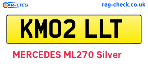 KM02LLT are the vehicle registration plates.