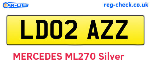 LD02AZZ are the vehicle registration plates.