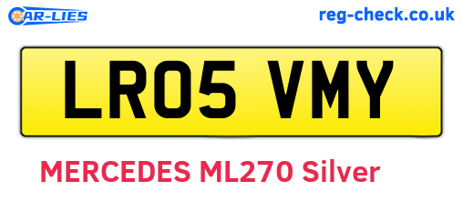 LR05VMY are the vehicle registration plates.