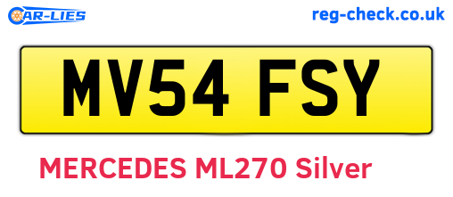 MV54FSY are the vehicle registration plates.