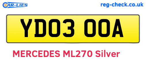 YD03OOA are the vehicle registration plates.