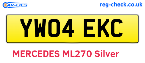 YW04EKC are the vehicle registration plates.