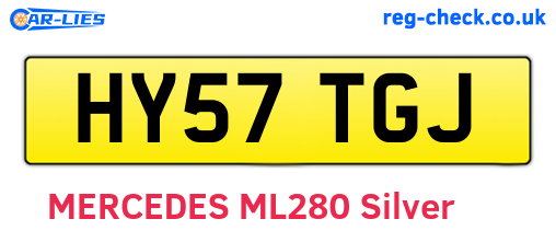 HY57TGJ are the vehicle registration plates.