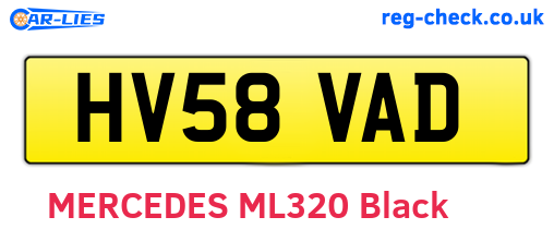 HV58VAD are the vehicle registration plates.