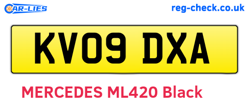 KV09DXA are the vehicle registration plates.