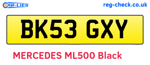 BK53GXY are the vehicle registration plates.