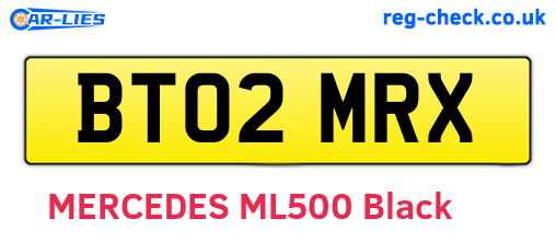 BT02MRX are the vehicle registration plates.