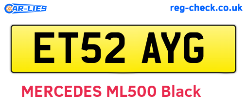 ET52AYG are the vehicle registration plates.