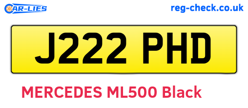 J222PHD are the vehicle registration plates.