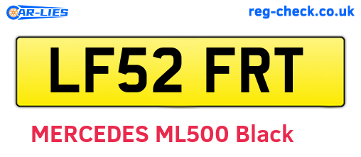 LF52FRT are the vehicle registration plates.