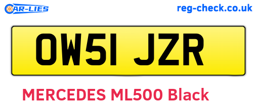 OW51JZR are the vehicle registration plates.
