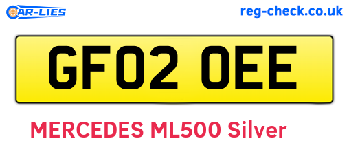 GF02OEE are the vehicle registration plates.