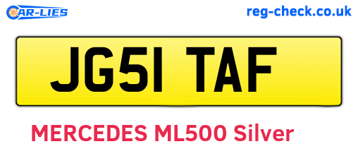 JG51TAF are the vehicle registration plates.