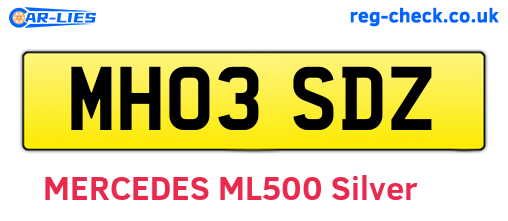 MH03SDZ are the vehicle registration plates.