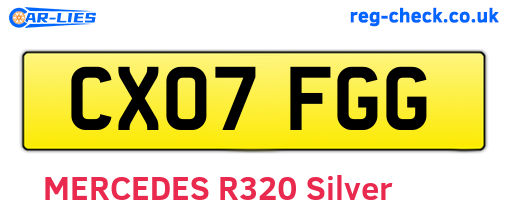 CX07FGG are the vehicle registration plates.