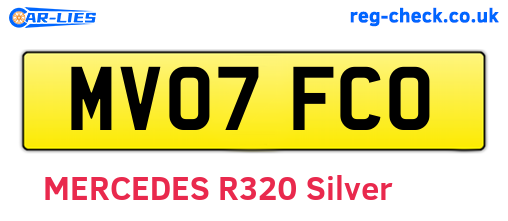 MV07FCO are the vehicle registration plates.