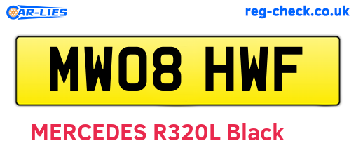 MW08HWF are the vehicle registration plates.