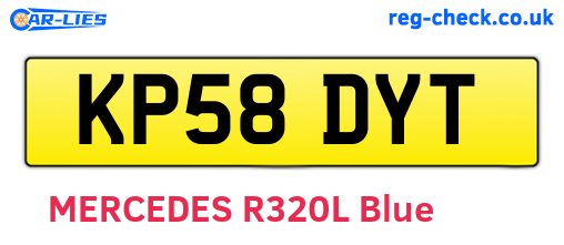 KP58DYT are the vehicle registration plates.
