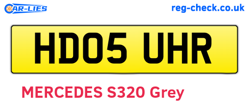 HD05UHR are the vehicle registration plates.