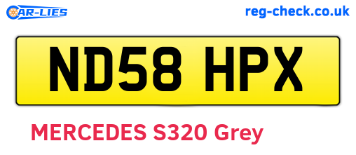 ND58HPX are the vehicle registration plates.