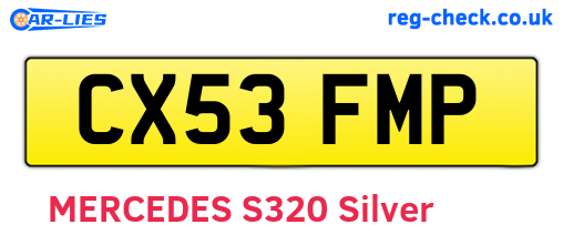 CX53FMP are the vehicle registration plates.