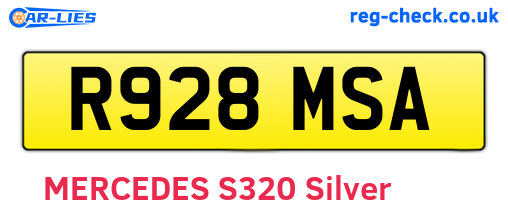 R928MSA are the vehicle registration plates.