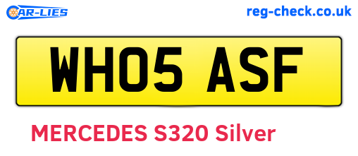 WH05ASF are the vehicle registration plates.
