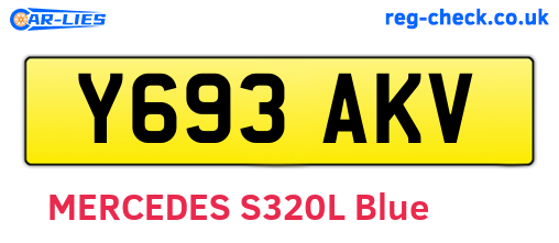Y693AKV are the vehicle registration plates.