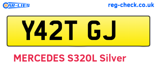 Y42TGJ are the vehicle registration plates.