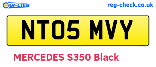 NT05MVY are the vehicle registration plates.
