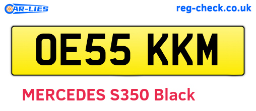 OE55KKM are the vehicle registration plates.